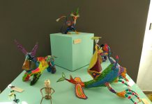 Exposición de cartonería “Llegada al Mictlán” en Coatlán del Río Exposición de cartonería en Coatlán del Río